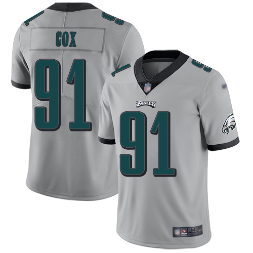 Men Philadelphia Eagles #91 Fletcher Cox Limited Silver Inverted Legend NFL Jersey Football->philadelphia eagles->NFL Jersey